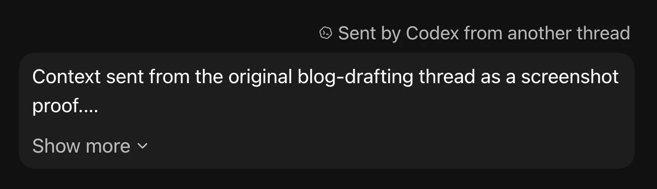 Received message from another thread